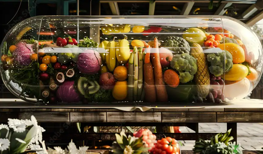 Imagem de capsula de vitaminas remetendo aos sinais de deficiência em nutrientes. 